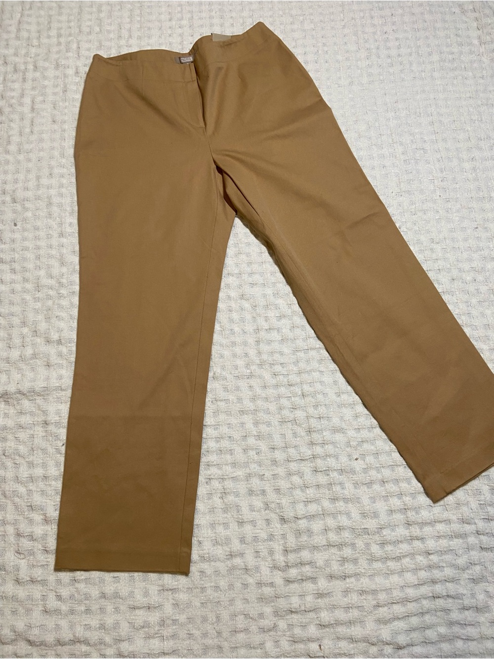 Chico's Cropped Straight-Leg Pants in Camel